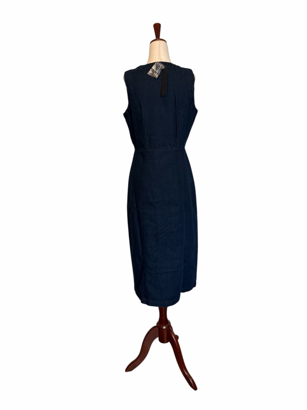 Studio Denim Maxi Dress Sleeveless Button Down in Dark Denim Sm Med Lg - Boutiqu - Picture 6 of 10